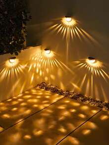 1/2/4/8 件装太阳能围栏灯、甲板灯、太阳能壁灯、太阳能壁挂式户外围栏灯、白色 LED 灯，适用于花园、家居、庭院、院子、车库、露营、万圣节、圣诞节派对装饰照明 - 彩色 - 查看 4