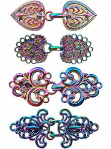 Xiacheng 1-4pcs/Set Vintage Shirt Clips, Dress Waist Clips, Cardigan Shawl Clips, Cape Clips For Women - Gold - View 9