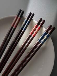 Wooden Japanese-Style Goldfish Home Chopsticks, Chinese Original Wood Sushi Chopsticks, Anti-Slip And Anti-Mildew,School Supplies