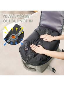 真空压缩背包 - 尼龙，男女通用大容量旅行背包多功能行李收纳背包轻便防水 - 非常适合旅行、徒步旅行、露营和户外探险多功能压缩真空收纳背包，适合大学生背包高中生和大学生书包，便携式背包，适合男孩和女孩登机旅行，学校包，学校配件，学校用品 - 彩色 - 查看 9