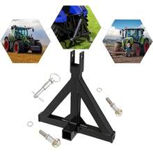 HaroldDol 3 Point Hitch Receiver, 2" Triangular Receiver Trailer Hitch With Hitch Pins, Iron Trailer Accessories, For Tractors & Trailers, Black - Black - View 5