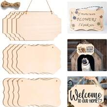 12pcs Blank Irregular Shaped Wooden Planks, Handmade Hanging Wood Tags For Classroom, Woodcrafting, Painting, Writing, Room Decor