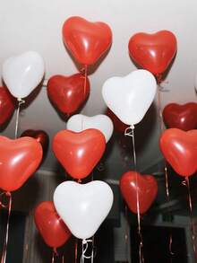 10-200 quả bóng bay cao su hình trái tim màu trắng, đỏ, hồng, xanh dương 10 inch, thích hợp để trang trí tiệc sinh nhật, trang trí ngày lễ tình nhân, cầu hôn, đính hôn, trang trí đám cưới, trang trí phòng, đạo cụ chụp ảnh ngoài trời - Đỏ + Trắng - Xem 5