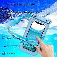 1个高品质防水手机袋，采用加厚塑料材质，夏季户外防水手机包，完美防水，适用于潜水、游泳、海滩、游轮、泳池派对等场合，轻便易携，兼容灵敏触摸屏，夏季防水产品 - 彩色 - 查看 3