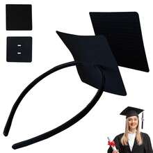 Graduation Cap Headband Secures Your Grad Cap Upgrade Insert Hairstyle Hat Accessories Hairband For Graduates Gift - Square Black - View 1