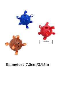 3-In-1 Dog Toys Set With Bell, Ribbon, And Rubber Ball, Durable Chew Toys For Outdoor Interactive Play