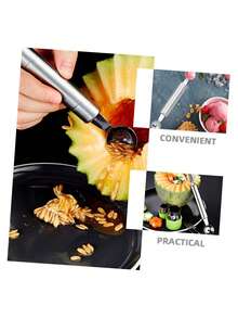 二合一瓜挖球器和雕刻刀套装，适用于西瓜、哈密瓜、冰淇淋勺，是家庭聚会摆盘的必备工具。 - 彩色 - 查看 6