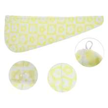 1 Pc Women Soft Checkered Flowers Hair Towel For Bathroom Vacation Travel