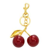 1 件金色樱桃钥匙扣，锌合金水果吊坠，时尚闪亮钥匙扣，适合男士和女士，珠宝和包袋装饰，理想礼物 - 金色 - 查看 11