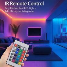 Striscia luminosa a LED RGB per retroilluminazione TV da 100 a 1000 cm, alimentata tramite USB, con telecomando a 24 tasti - Cambia colore, dimmerabile e retroilluminata, adatta per camera da letto, TV, cucina, bar, sala giochi, decorazione per feste