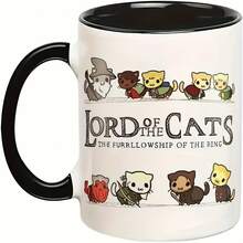 One 11 Ounce Cat Lord Ring Team Classic Tea And Coffee Mug, Birthday Gift, Christmas Gift ( Made In USA) - 白色 - 查看 2
