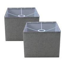 2件方形布艺台灯灯罩，酒店民宿居家卧室装饰落地灯灯饰配件吊灯外壳台灯罩壁灯灯饰外壳可拆卸布艺灯罩布艺灯罩10.2英寸X10.2英寸X7.8英寸 - 彩色 - 查看 4