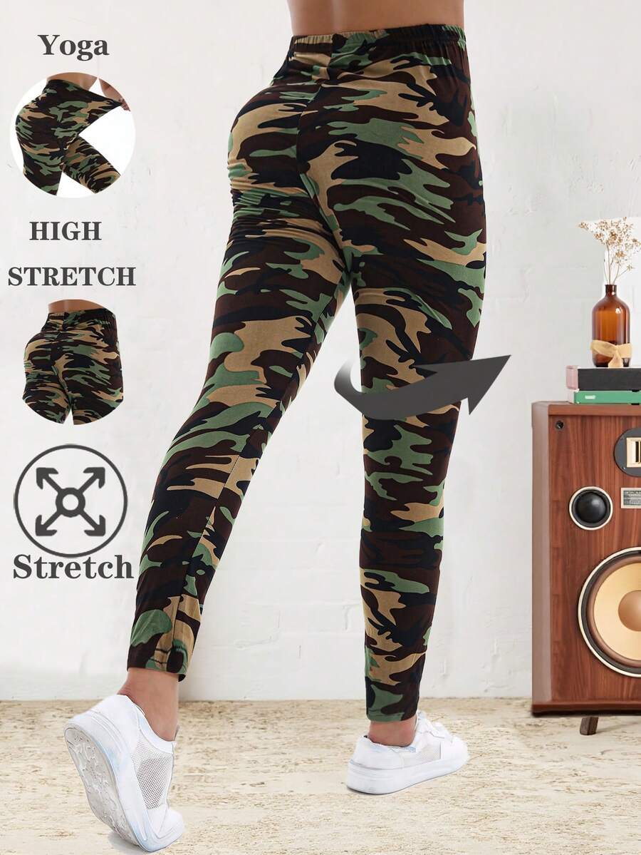 Quần legging in họa tiết rằn ri mềm mại và thoải mái cho nữ, quần bó co giãn cao màu xanh quân đội, vàng và xám dùng để tập thể dục, tập luyện, chạy bộ, nâng tạ, tập giãn cơ trong nhà, tập squat, yoga, đi bộ, đi bộ đường dài, ngoài trời, dài 7/8