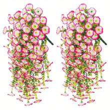 2 mazzi di fiori decorativi finti UV resistenti, piante artificiali adatte per casa, corridoio, giardino, tavolo da pranzo, soggiorno, decorazione per matrimoni e feste, decorazioni artificiali, piante finte, piante rampicanti finte, appendiabiti artificiali, fiori finti, decorazioni per matrimoni e feste, San Valentino