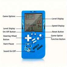 1 个 3.5 英寸超大屏幕游戏机，8090 年代怀旧老式复古手持电子玩具，穿越关卡益智玩具，内置多个经典游戏，由 2 节 AA 电池供电（不包括在内）手持、3ds 游戏、复古游戏、玩具、电子玩具、游戏机、80 年代玩具、视频游戏玩具、复古游戏 - 彩色 - 查看 3