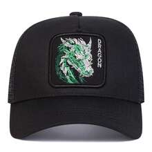 1 件男士龙卡车司机帽，个性化字母和龙刺绣棒球帽，街头时尚，春季、秋季、旅行、海滩休闲帽 - 彩色 - 查看 7