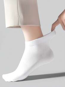 5 Pairs Of Black And White Women'S Summer Short Socks, Summer Cool Socks, Solid Color Breathable Casual Socks, Solid Color Mid-Tube Socks, Breathable Sweat-Wicking Short Socks, Two Styles, Regular And Upgraded, Suitable For Daily Wear Or Outdoor Sports, Suitable For All Kinds Of Shoes, Such As Flats, High Heels Or Sneakers