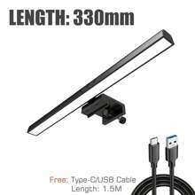 Wisciton Striscia luminosa per monitor computer 33/50 cm, luce a LED per area di lavoro, dimmerabile e con timer, adatta per scrivania/ufficio/casa/videogiochi, lampada a molletta per protezione degli occhi con controllo touch