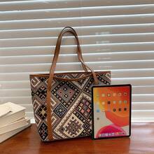 Fashionable Large Capacity Shoulder Tote Bag - Multicolor - View 9