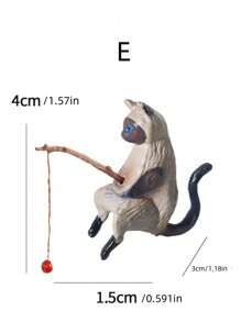 1pc Decoration For Fish Tank, Figurine Of Cat Fishing By The Fish Tank, Ornament Of Curious Cat Fishing For Aquarium, Desk Or Living Room Decor