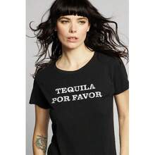 Women's Graphic T-Shirt With Tequila Por Favor Print In White (Style #303188) - Bold Party Tee For Casual Outfits - Multicolor - View 5