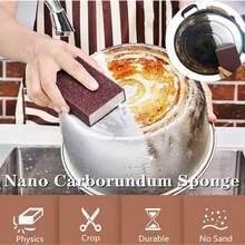 10 件纳米海绵魔术橡皮擦，含金刚砂除锈海绵，金刚砂魔术湿巾，锅底清洁除垢海绵，除锈海绵，洗碗海绵块，强力去污，清洁用品，清洁工具，返校用品，厨房和餐厅，烘焙，锅刷和清洁刷，厨房清洁工具，厨房清洁刷，颜色和款式随机 - 棕色 - 查看 5