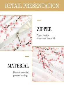 1/3Pcs Dual-Sided Cherry Blossom Duvet Cover Set Modern Oriental Blossom Bedding Set Romantic Floral Print Hotel Quality Collection - Multicolor - View 4