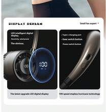 Hanging Neck Fan Earphone Shape Portable Rechargeable 4 Speed Adjustable Fan Air Conditioner Suitable For Outdoor Sports - Gold - View 3