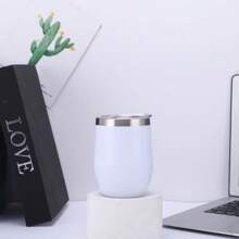 1pc 350ML 12oz Coffee Mug Thermal Cup Tumbler With Lid Stainless Steel Vacuum Insulated Double Wall Black Back To School