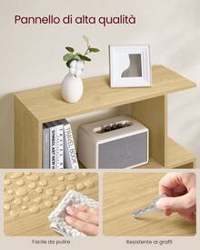Scaffale a 6 Ripiani, Libreria, Divisorio per Stanza, Organizzatore Autoportante a Cubi, Stile Moderno, per Soggiorno, Camera da Letto, Ufficio,  rovere naturale - Quercia - Visualizzare 3