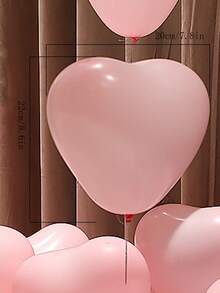 10 个粉色心形乳胶气球，适用于婚礼、生日、浪漫派对装饰、夏日派对主题、粉色心形装饰气球