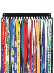 20pcs Wall-Mounted Trophy Display Rack, Medal Holder, Tie Rack, Metal Marathon Medal Hook Organizer For Sports, Running, Exercise Medals And Awards Display - Multicolor - View 8
