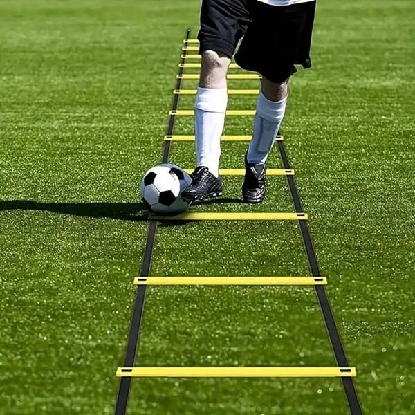 Escalera de agilidad con bolsa de almacenamiento, equipo de entrenamiento de velocidad, para fútbol, futbol, acondicionamiento físico, entrenamiento de pies, escalera