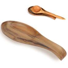 Large Acacia Wooden Spoon Rest Cooking Spoon Holder Organizer Heat-Resistant Wood Utensil Rest, Spoon Holder For Stove Top, Kitchen Utensil Holder For Ladles, Turner, Brush, Spatula& More