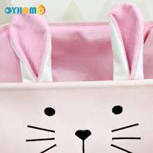 OYHOMO Cute Unicorn & Rabbit Storage Basket Pink Girls Bedroom Organizer Collapsible Thick Fabric Storage Box Laundry Hamper For Toys, Clothes, Books, Bathroom, Living Room