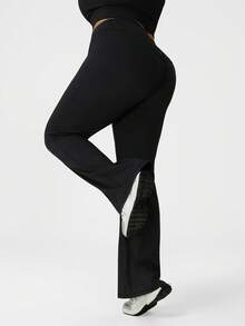 Sodalemon 大码女式阔腿舞蹈裤，高腰瑜伽/健身喇叭裤，春夏