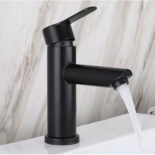 1 pezzo Rubinetto elegante in acciaio inossidabile per acqua calda e fredda per il lavandino del bagno, perfetto per lavarsi le mani e il viso in bagno o per l'uso nel lavello della cucina
