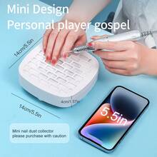 Miniaturowy pochłaniacz pyłu do paznokci z 10 wielokrotnego użytku wkładami filtracyjnymi, wygodne zasilanie przez USB, silne ssanie