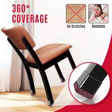 8/16 PCS Chair Leg Floor Protectors, Silicone Felt Chair Leg Caps Cover Furniture Pads For Hardwood Floors, Furniture Sliders For Chair Legs(Square)
