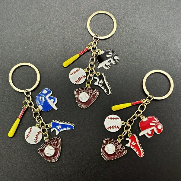 1pc Cartoon Baseball Cap, Gloves, Key Chain, Sports Style Baseball Bag, Car Accessories, Small Gift Set