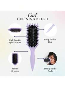 Summer Ready Curl Defining Brush – No-Pull, Anti-Frizz Detangling Tool For Effortless Curly Hair Styling, Achieve Perfect Curls