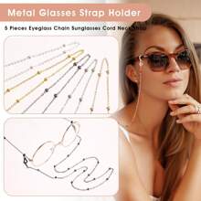 Metal Beaded Eyeglass Holders Around Neck Eyeglass Chain For Women Stylish Beaded Glasses Lanyard For Men Women Mask Chain Glasses Neck Strap Vintage Reading Glasses Chain With Eyeglass Loop