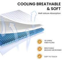 JustLet Cooling Mattress Topper, Extra Thick , Plush Quilted Pad With 8-21 Inch Deep Pockets, Overfilled With Breathable Polyester, Mattress Protector- Machine Washable