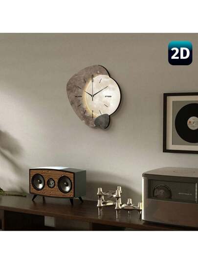 1pc 2D Flat Planetary Verlichting Shadow Silently Wand Clock, Super Silent Quartz Movement, No Ticking, ating Clocks In Living Rooms, Bedroom, Offices, Kitchens, Cafes, Perfect ative Friends Family Room Klok Bedroom Dormitory Back To School Surprise Home Supplies view 8