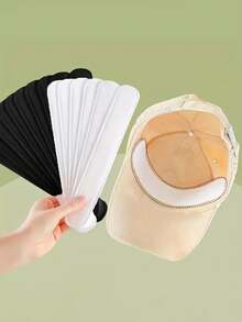 10 件/20 件超薄透气一次性帽子和涤纶和氨纶领口汗垫 - 无香味，黑色和白色非织物，用于夏季防护，非常适合棒球帽、运动帽和休闲帽 - 适合户外活动和运动，简约设计，带粘性背衬