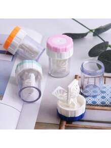 1pc Multi-Color Manual Contact Lens Cleaner, Portable Rotating Contact Lens Cleaning Container, Clean And Hygienic Contact Lens Immersion Storage, The Best Women's Day Gift For Travel And Daily Use, Mother's Day Gift,Makeup,Cheap,Room Decor,Vanity,Travel,Bedroom,Makeup Accessories