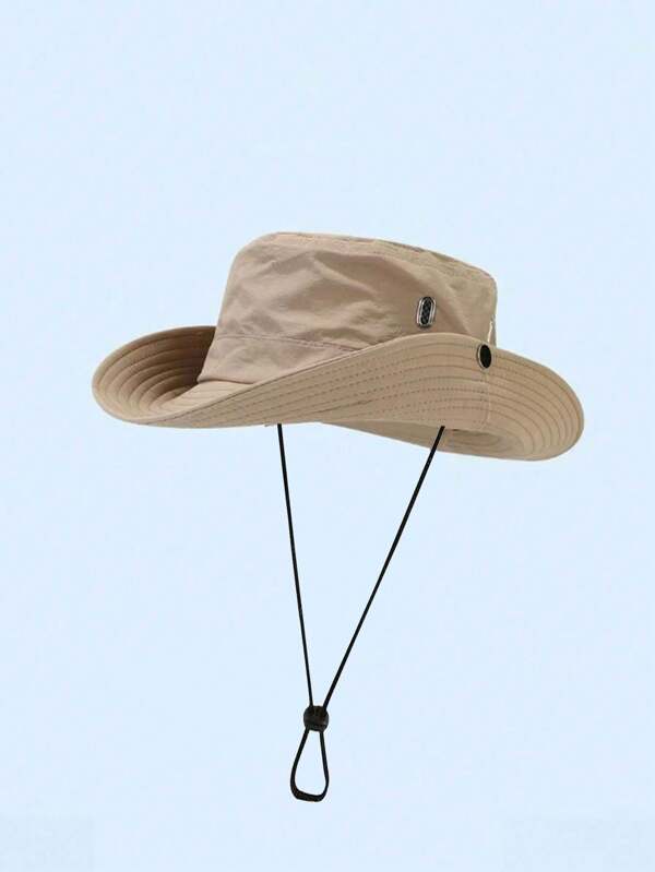 1 pieza Sombrero de sol de unicolor unisex, gorra de pesca para exteriores de verano, sombrero de sol casual para senderismo, apto para escalar, pescar, viajar, uso diario