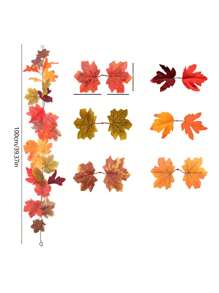 1 szt. - Jesienna girlanda z liści klonu, 5,6 stopy (1,7 m) - Sztuczna jesienna girlanda z liści klonu, wisząca, jesienna winorośl, dekoracja stołu - Trwała, wielokrotnego użytku, idealna na domowe przyjęcie z okazji Święta Dziękczynienia, kominek, kolację weselną, domowe przyjęcie weselne, wystrój domu, dekoracja stołu, jesienna dekoracja drzwi wejściowych, dekoracja do wnętrz i na zewnątrz, wystrój jesienny, dekoracja na Halloween, wystrój na Halloween