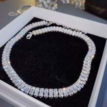 1pc Cubic Zirconia Decor Choker, Suitable For Special Occasions