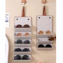 Multifunctional Glasses Case - Large Capacity Leather Glasses Storage Box, High-End Multi-Compartment Sunglasses, Optical Glasses, Eyeglasses Case, Portable Travel Accessory, Wall Mount